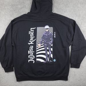 Jujutsu Kaisen Hoodie Men XL Black Satoru Gojo Crunchy Roll Manga Hype Core